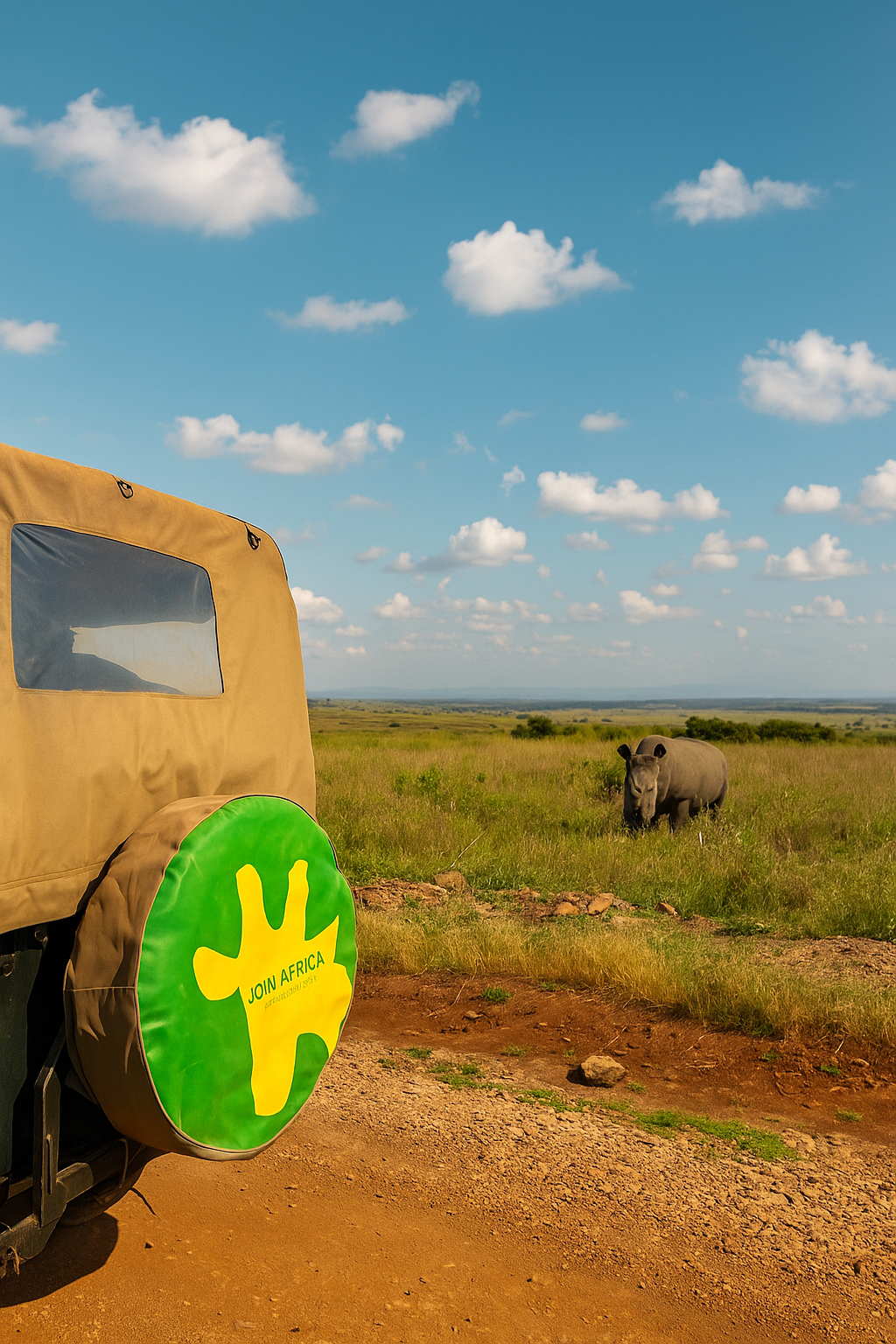 Join Africa Rhino & Car Wheel Cover