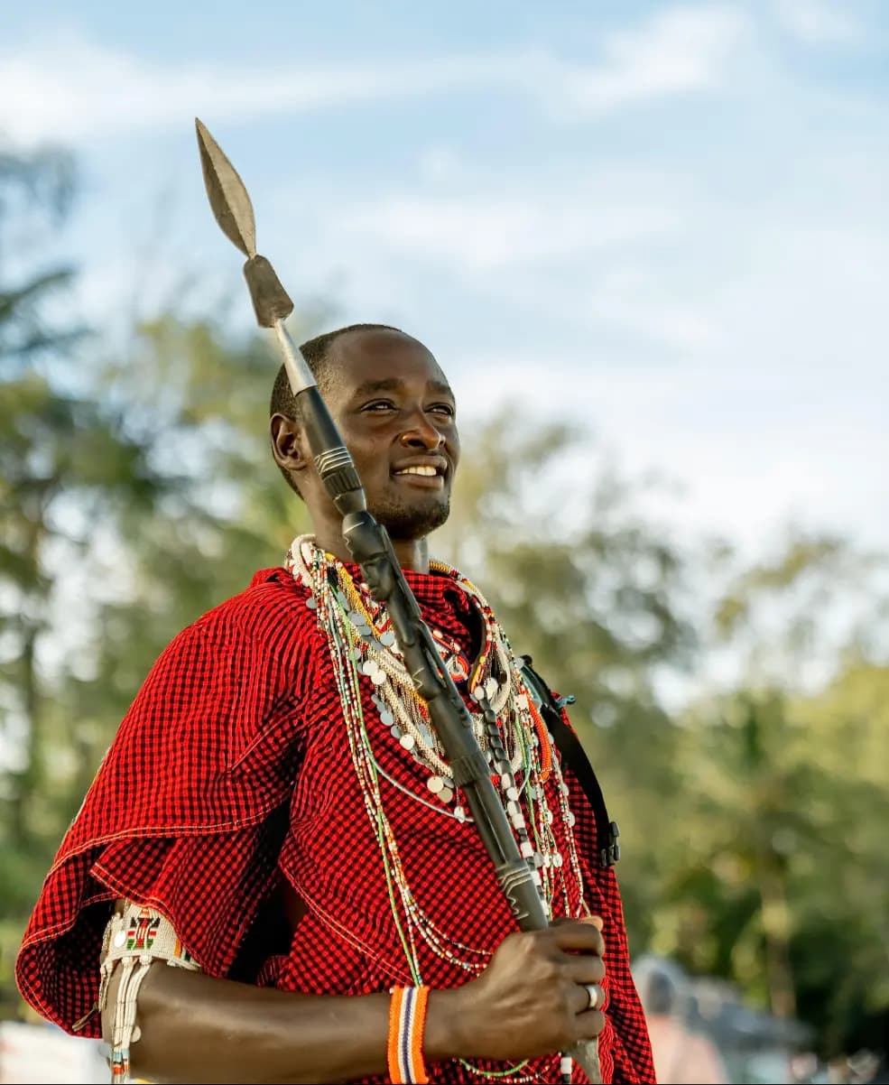 Safari guide in the African savannah