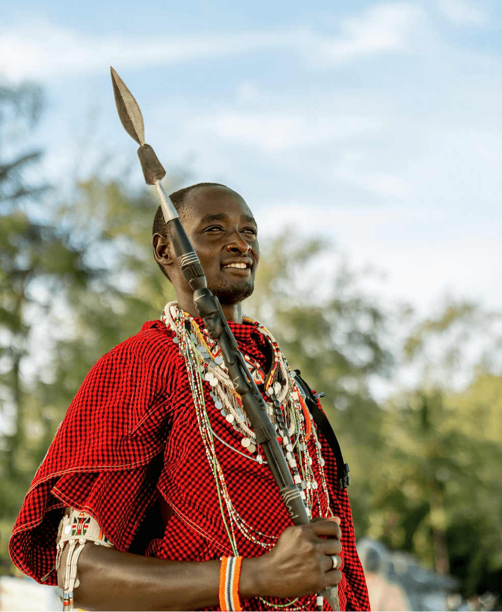 Safari guide in the African savannah