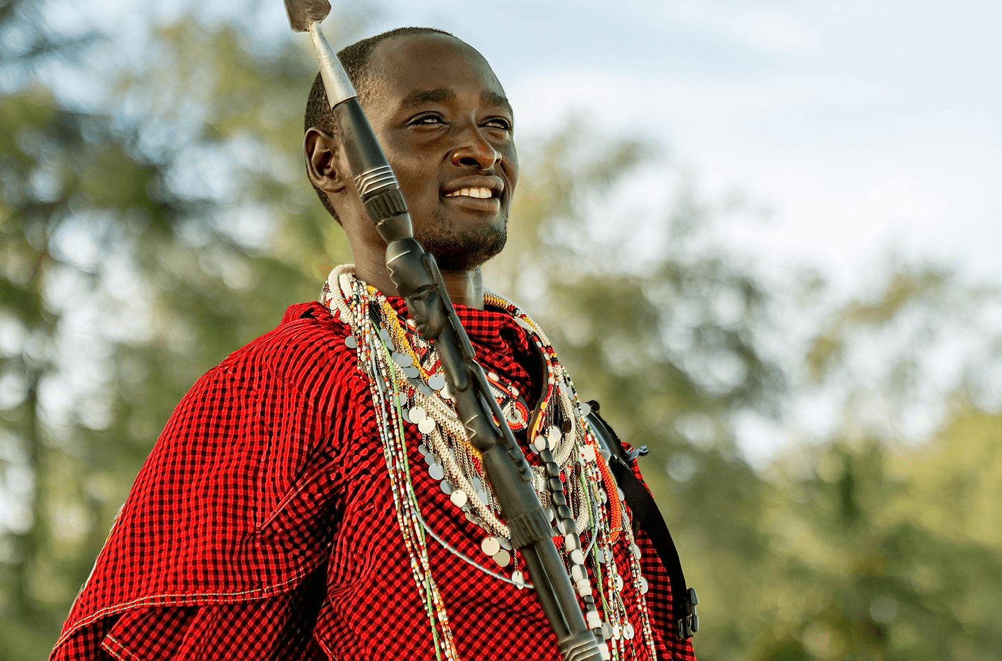 Safari guide in the African savannah