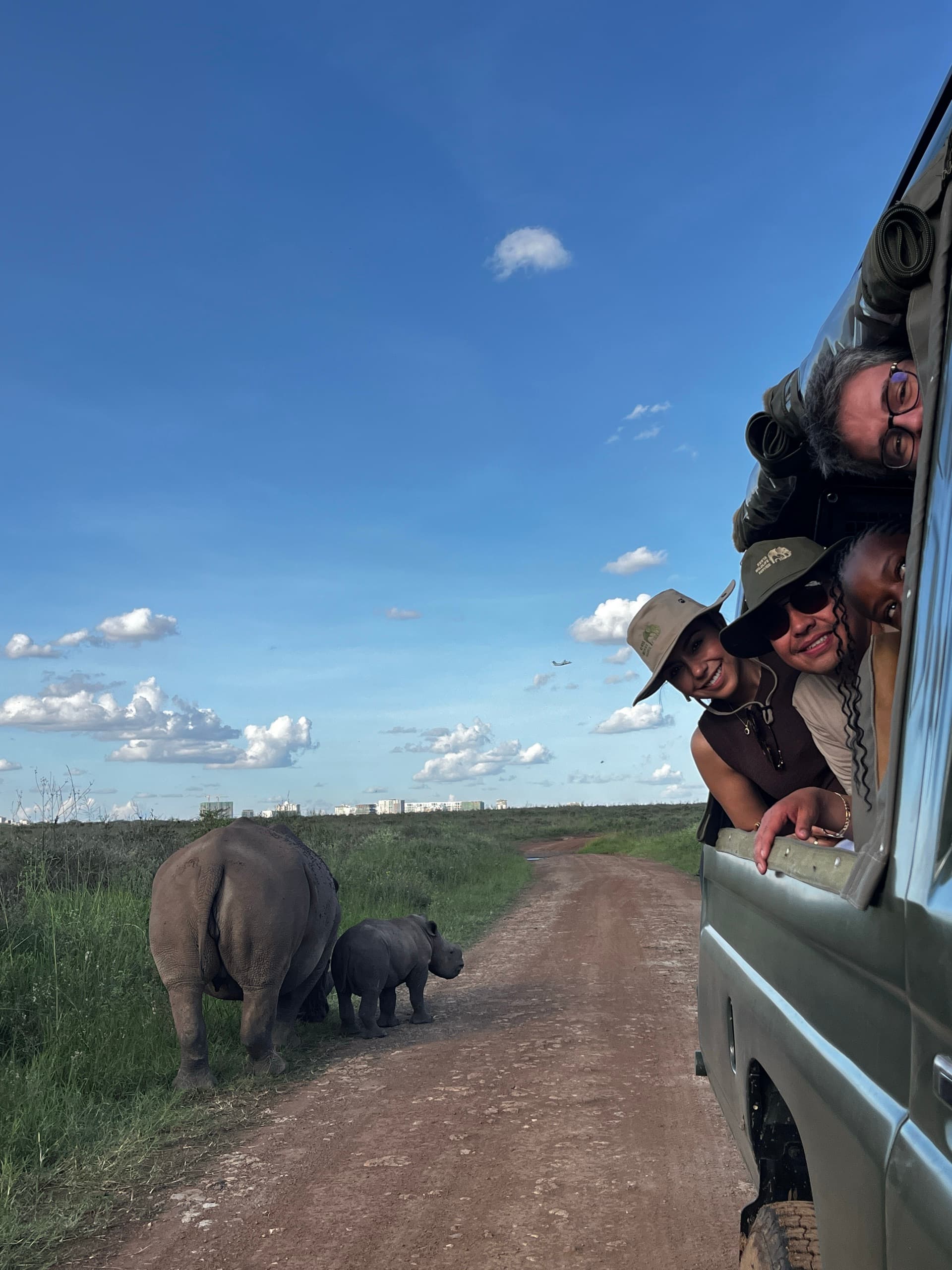 Right place, right time — sharing the road with giants 🐘✨ #SafariMagic #WildEncounters #NairobiAdventures – by Brian Karanja